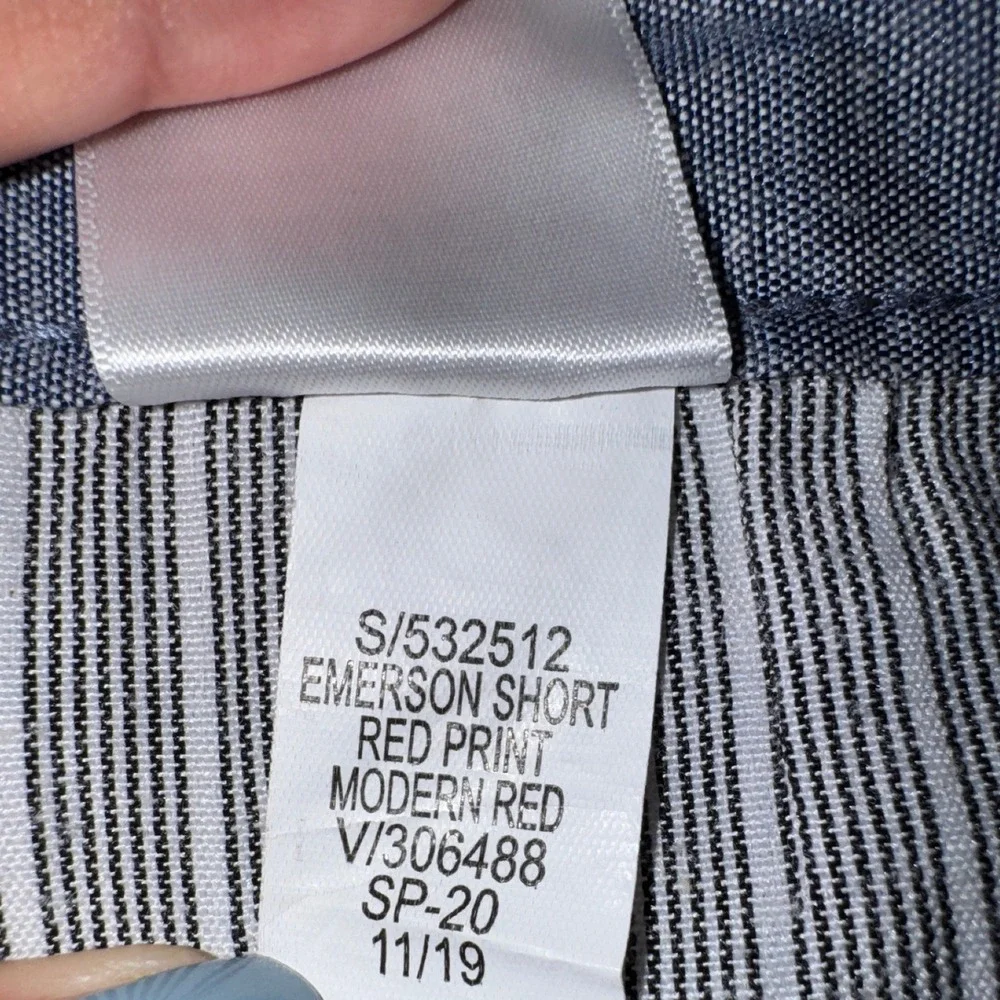 Banana Republic Emerson Short Mens 32 Modern Red Print Cotton Chino Shorts
